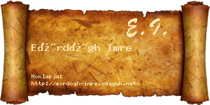 Eördögh Imre névjegykártya